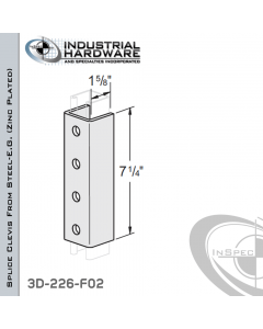 Splice Clevis From Steel-E.G. (Zinc Plated) With 4-Holes For 1-5/8 in. Strut