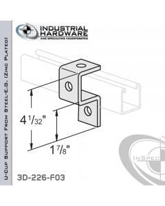 U-Cup Support From Steel-E.G. (Zinc Plated) With 4-Holes For 1-5/8 in. Strut