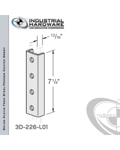 Splice Clevis From Steel-Powder Coat Green With 4-Holes For 13/16 in. Strut