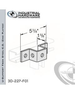 U-Support From Steel-E.G. (Zinc Plated) With 5-Holes For 1-5/8 in. Strut