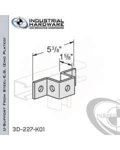 U-Support From Steel-Zinc Yellow Plating With 5-Holes For 1-5/8 in. Strut