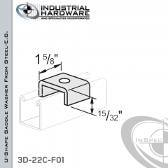 U-Shape Saddle Washer From Steel-E.G. (Zinc Plated) With 13/16 in. Hole (3/4 in. Bolt)