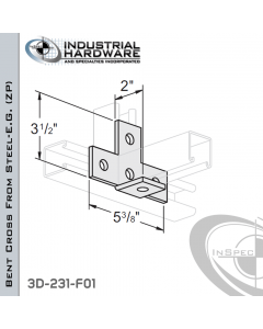 Bent Cross From Steel-E.G. (Zinc Plated) With 5-Holes