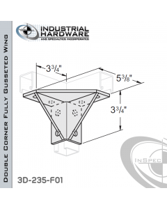 Double Corner Fully Gusseted Wing From Steel-E.G. (Zinc Plated) With 8-Holes