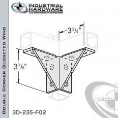 Double Corner Gusseted Wing From Steel-E.G. (Zinc Plated) With 8-Holes