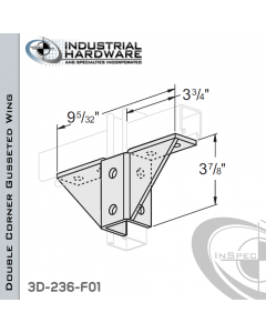 Double Corner Gusseted Wing From Steel-E.G. (Zinc Plated) With 10-Holes