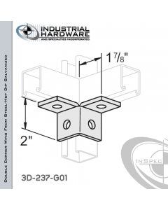 Double Corner Wing From Steel-Hot Dip Galv. With 4-Holes