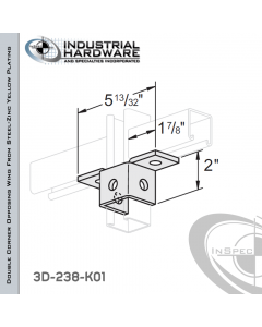 Double Corner Opposing Wing From Steel-Zinc Yellow Plating With 5-Holes