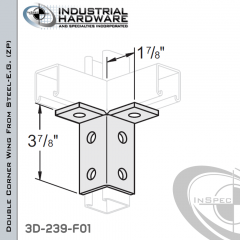 Double Corner Wing From Steel-E.G. (Zinc Plated) With 6-Holes