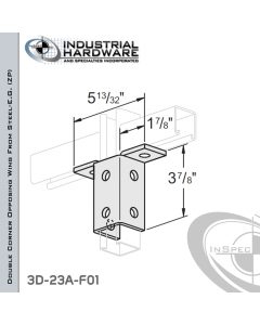 Double Corner Opposing Wing From Steel-E.G. (Zinc Plated) With 8-Holes