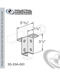 Double Corner Opposing Wing From Steel-Hot Dip Galv. With 8-Holes