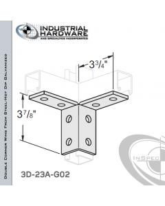 Double Corner Wing From Steel-Hot Dip Galv. With 8-Holes