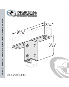 Double Corner Opposing Wing From Steel-E.G. (Zinc Plated) With 10-Holes