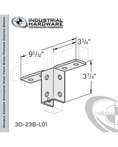 Double Corner Opposing Wing From Steel-Powder Coat Green With 10-Holes