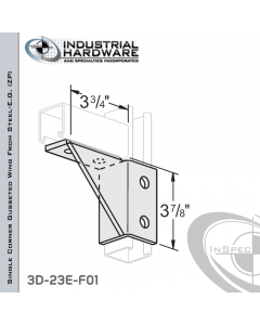 Single Corner Gusseted Wing From Steel-E.G. (Zinc Plated) With 4-Holes-Left-Hand