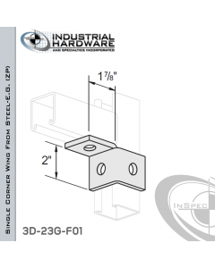 Single Corner Wing From Steel-E.G. (Zinc Plated) With 3-Holes-Left-Hand