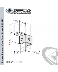 Single Corner Wing From Steel-E.G. (Zinc Plated) With 4-Holes-Left-Hand