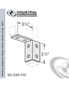 Single Corner Wing From Steel-E.G. (Zinc Plated) With 6-Holes-Left-Hand