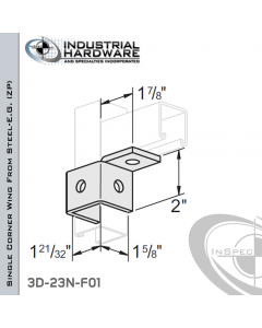 Single Corner Wing From Steel-E.G. (Zinc Plated) With 4-Holes-Right-Hand