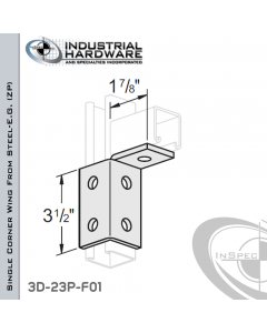 Single Corner Wing From Steel-E.G. (Zinc Plated) With 5-Holes-Right-Hand