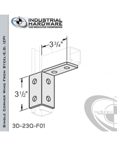 Single Corner Wing From Steel-E.G. (Zinc Plated) With 6-Holes-Right-Hand