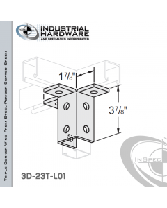 Triple Corner Wing From Steel-Powder Coat Green With 9-Holes