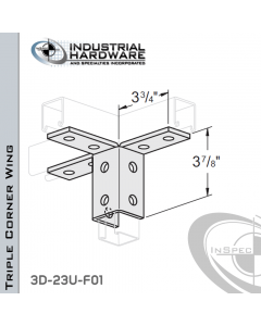 Triple Corner Wing From Steel-E.G. (Zinc Plated) With 12-Holes