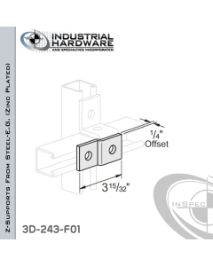 Z-Supports From Steel-E.G. (Zinc Plated) With 1/4 in. Offset And 2-Holes