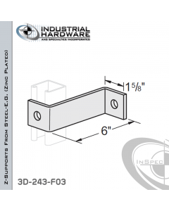 Z-Supports From Steel-E.G. (Zinc Plated) With 6 in. Offset And 2-Holes