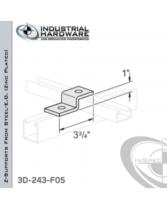 Z-Supports From Steel-E.G. (Zinc Plated) With 1 in. Offset And 2-Holes