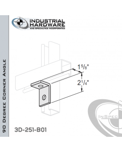 90 Degree Corner Angle From Stainless Type 304 With 2-1/4 in. Leg And 2-Holes