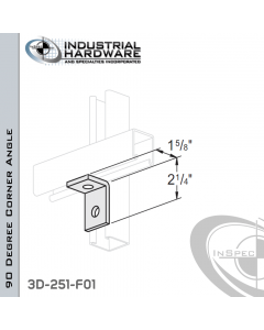 90 Degree Corner Angle From Steel-E.G. (Zinc Plated) With 2-1/4 in. Leg And 2-Holes