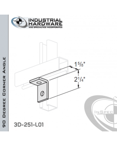 90 Degree Corner Angle From Steel-Powder Coat Green With 2-1/4 in. Leg And 2-Holes