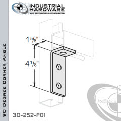 90 Degree Corner Angle From Steel-E.G. (Zinc Plated) With 4-1/8 in. Leg And 3-Holes