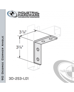 90 Degree Corner Angle From Steel-Powder Coat Green With 3-3/4 in. Leg And 4-Holes