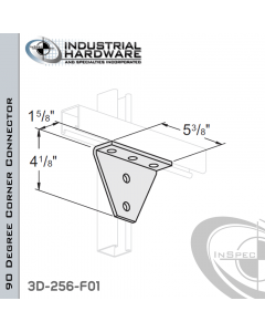 90 Degree Corner Connector From Steel-E.G. (Zinc Plated) With 4-1/8 in. Leg And 5-Holes