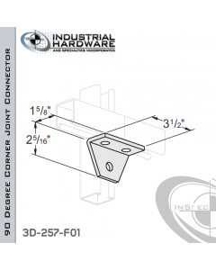 90 Degree Corner Joint Connector From Steel-E.G. (Zinc Plated) With 2-5/16 in. Leg And 3-Holes