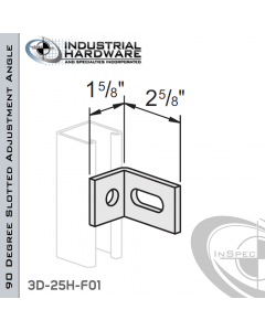 90 Degree Slotted Adjustment Angle From Steel-E.G. (Zinc Plated) With 1-5/8 in. Leg And 1-Hole