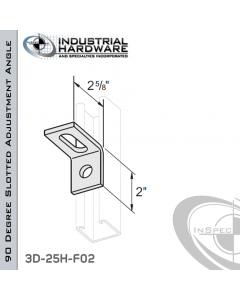 90 Degree Slotted Adjustment Angle From Steel-E.G. (Zinc Plated) With 2 in. Leg And 1-Hole