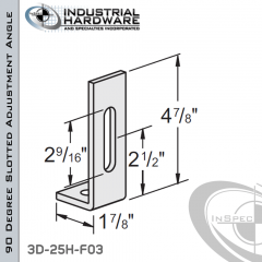 90 Degree Slotted Adjustment Angle From Steel-E.G. (Zinc Plated) With 4-7/8 in. Leg And 1-Hole