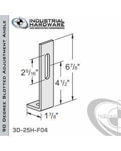 90 Degree Slotted Adjustment Angle From Steel-E.G. (Zinc Plated) With 6-7/8 in. Leg And 1-Hole