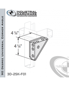 90 Degree Universal Corner Angle From Steel-E.G. (Zinc Plated) With 4-1/8 in. Leg And 7-Holes