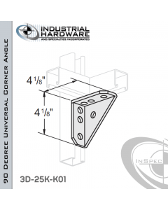 90 Degree Universal Corner Angle From Steel-Zinc Yellow Plating With 4-1/8 in. Leg And 7-Holes