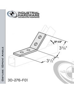 37-1/2 Degree Obtuse (Open) Angle From Steel-E.G. (Zinc Plated) With 3-1/2 in. Leg And 4-Holes