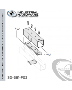 Channel Splice Assembly 4 Hole (Connectors) From Steel-E.G. (Zinc Plated) For 1-5/8 in. Strut X 7-1/4 in. Long