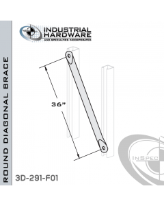 Round Diagonal Braces From Steel-E.G. (Zinc Plated) For All Strut X 36 in. Long