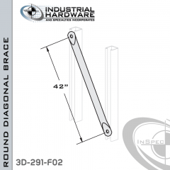 Round Diagonal Braces From Steel-E.G. (Zinc Plated) For All Strut X 42 in. Long