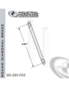 Round Diagonal Braces From Steel-E.G. (Zinc Plated) For All Strut X 48 in. Long