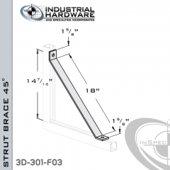 Strut Braces From Steel-E.G. (Zinc Plated) For All Strut X 18 in. Long