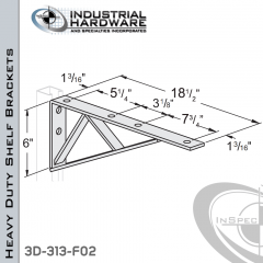 Heavy Duty Shelf Brackets From Steel-E.G. (Zinc Plated) For All Strut X 18-1/2 in. Long